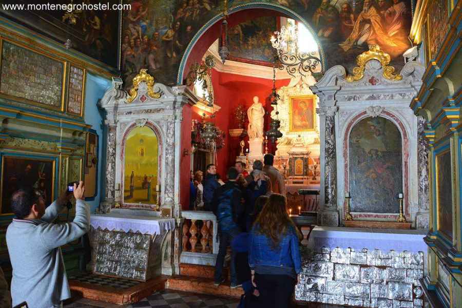 inside the church Our Lady of the Rocks