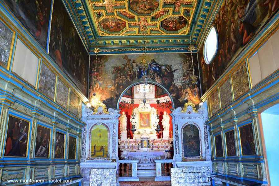 Interior of the church Our Lady of the Rocks