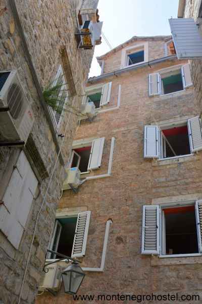 Hostel building with 8-bed dorms
