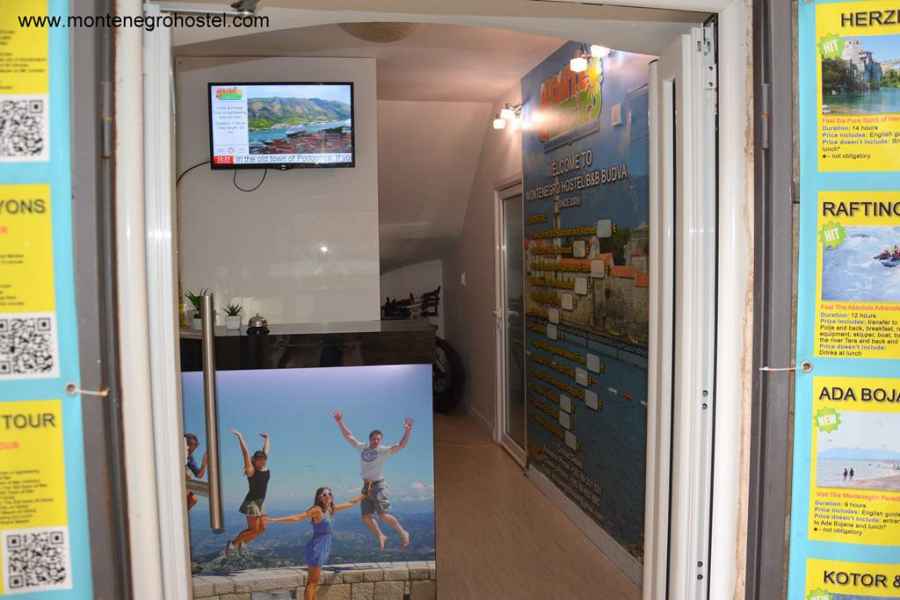 reception of the hostel 