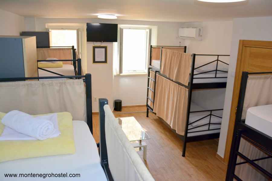 8-bed dorm room