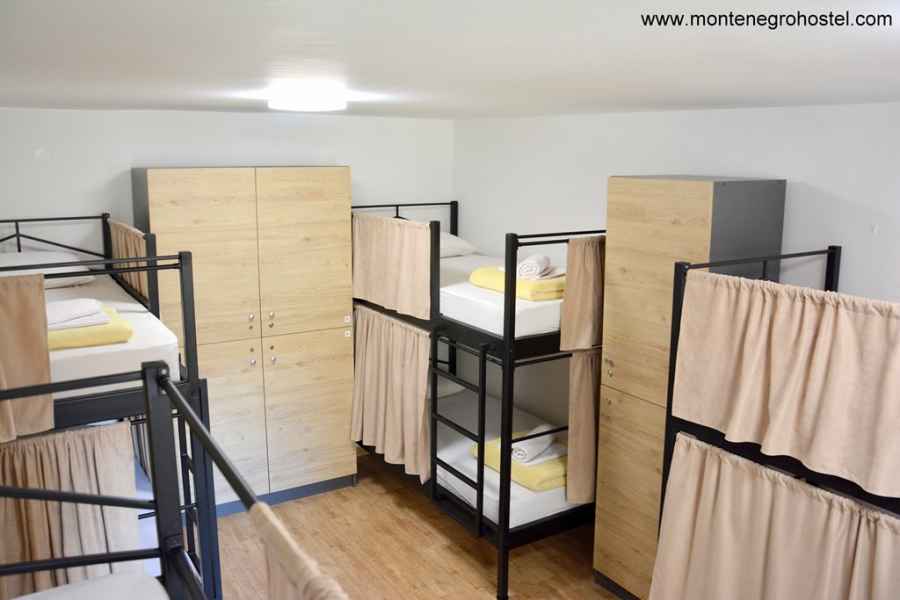 8-bed dorm room