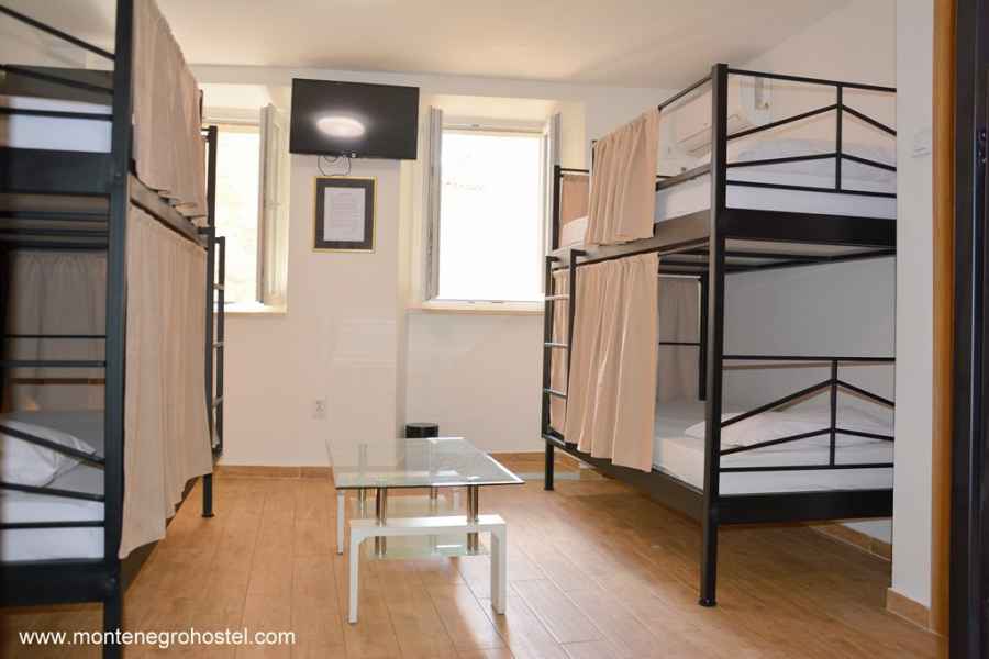 8-bed dorm room