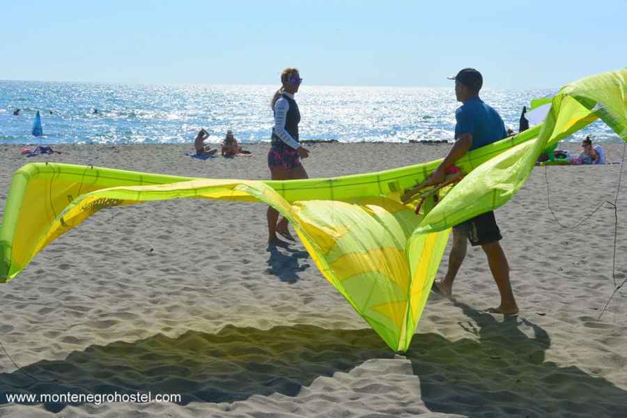 Kitesurfing on the Great Beach in Ulcinj