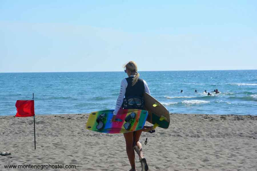 Kitesurfing on the Great Beach in Ulcinj